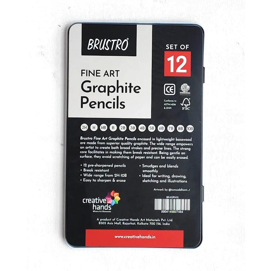 Brustro Artist Graphite Pencil Set Of 12 Brustro